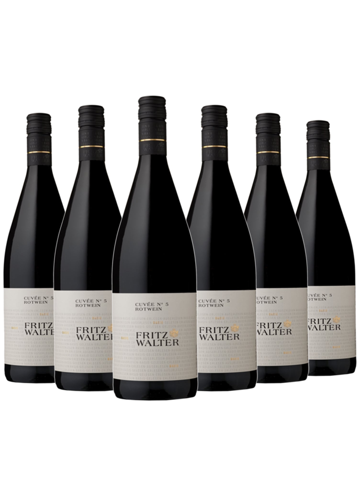6 Flaschen Cuvée N° 5 Rotwein - Basis Linie - Fritz Walter - 