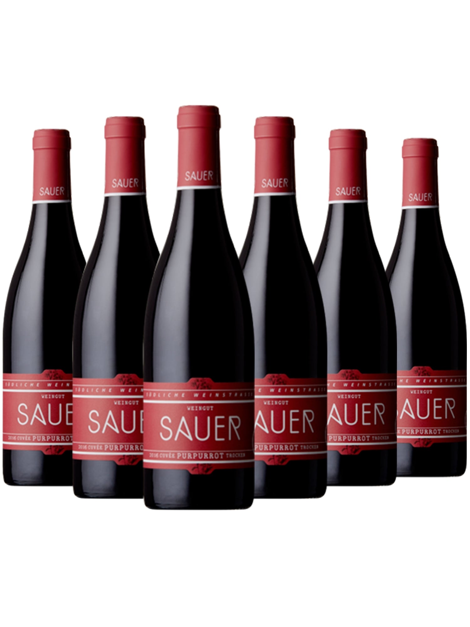 6 Flachen PURPURROT Trocken Barrique - Sauer