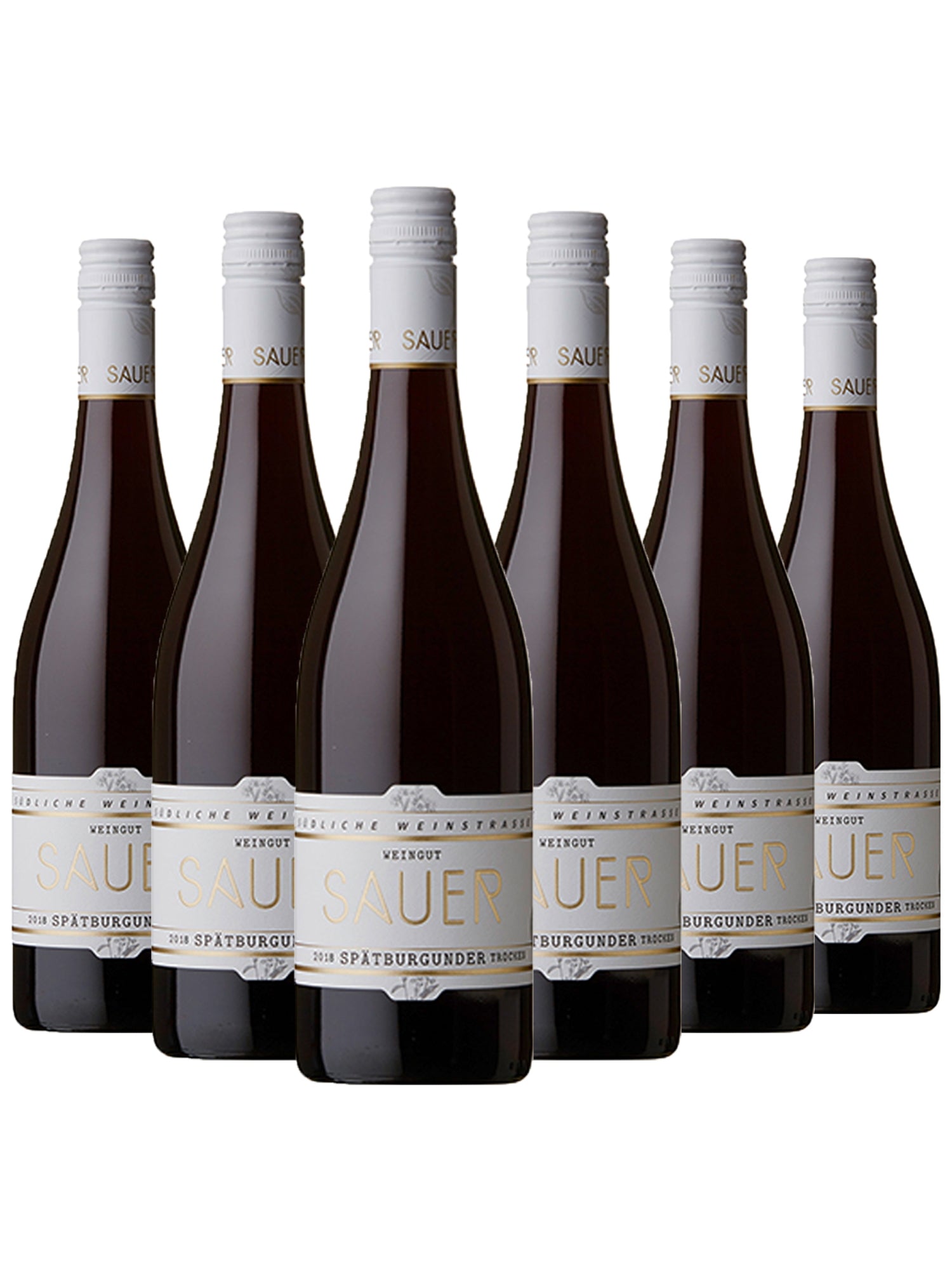 6 Flachen Spätburgunder trocken - Sauer - Gutswein 