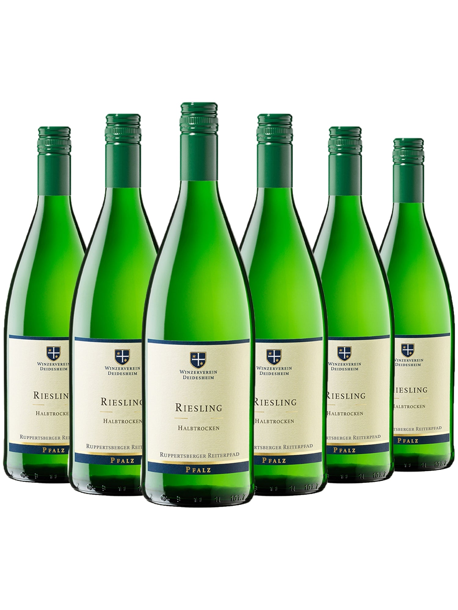 6 Flaschen Winzerverein Deidesheim Ruppertsberger Reiterpfad Riesling halbtrocken