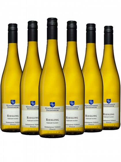 6 Flaschen Winzerverein Deidesheim Deidesheimer Hofstück Riesling Kabinett trocken